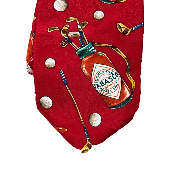 VINTAGE TABASCO Silk Tie Made In USA Excellent Pre-Owned Condition - Picture 3 of 5